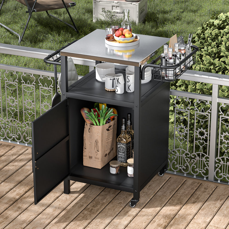 85 pte Chariot-bar pour barbecue avec rangement pour patio