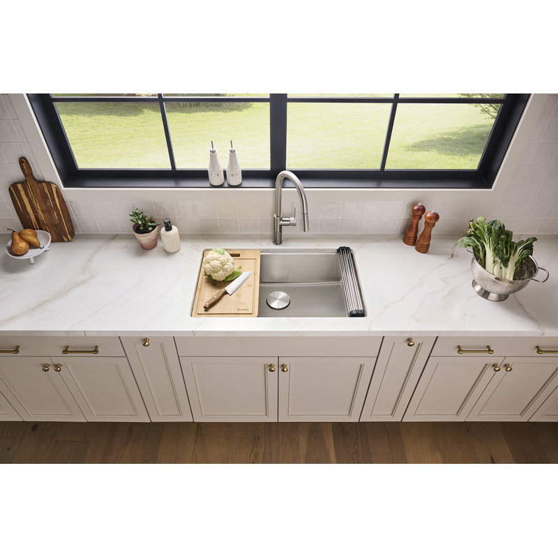 Ruvati 31-inch Undermount Workstation 16 Gauge Stainless Steel Kitchen Sink Single Bowl - RVM5231