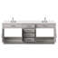 Meuble-lavabo double en chêne blanc 84 po X P 22 po D, plateau en marbre de culture et robinet