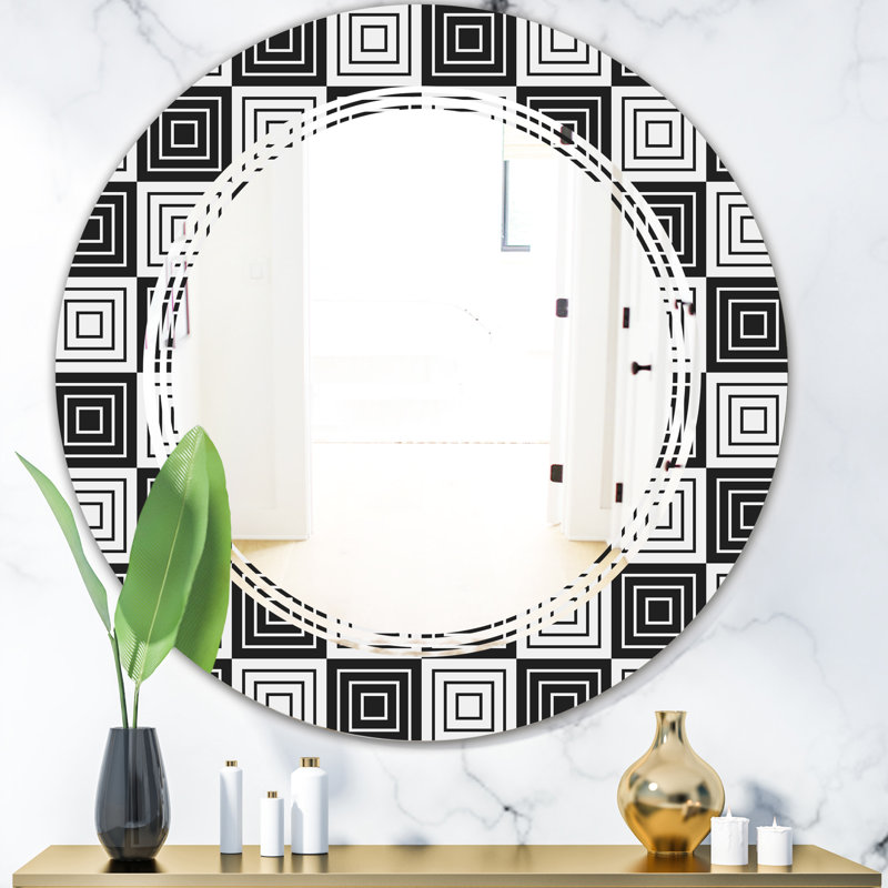 Miroir mural moderne sans cadre monochrome Mono, H 31,5 po x l po