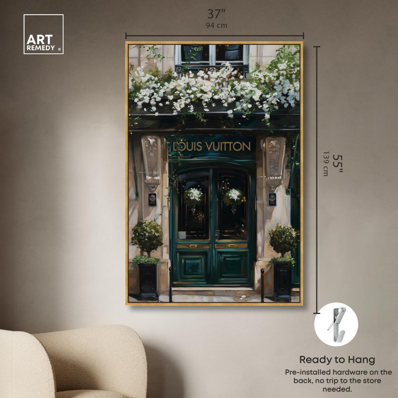 «Spring Emerald Store Canvas Fashion and Glam» par Spring , H 55 po x l 37 po, Cadre flottant doré