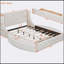 Lit plateforme tapissier grand avec tête de lit à oreilles, grand tiroir et tabourets de rangement latéraux en velours pour les chambres élégantes-2129383977