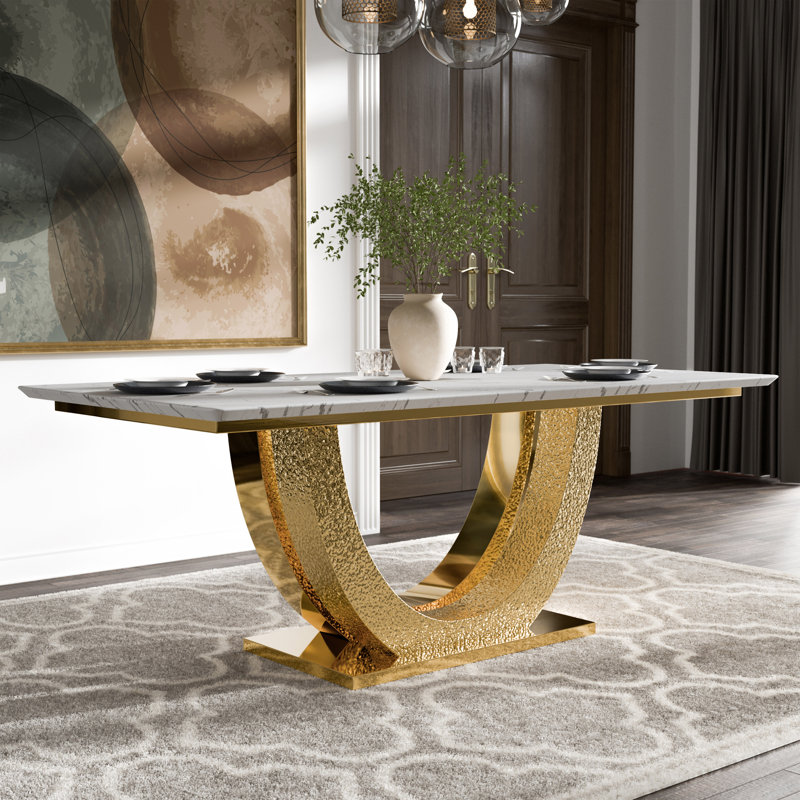 Table de salle à manger Demby, Doré