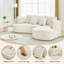 Canapé modulaire courbé en chenille de 106 po avec coussins surdimensionnés profonds et coussins décoratifs, 4 places, aucun assemblage requis pour le salon, beige à droite-862533965