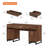  Office Furniture Set: 59" Executive Desk With Charging Station And Storage Cabinet, Four 72" Tall Bookcases, Modern Computer Desk And Library Shelf For Work Study-801609719