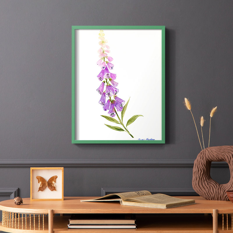 Reproduction encadrée Annie's Foxglove II - bois massif, Vert, H 10 po x l 8 po