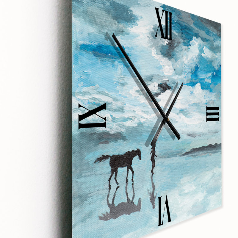 Horloge murale Peaceful Scene of Man and Horse, Petit