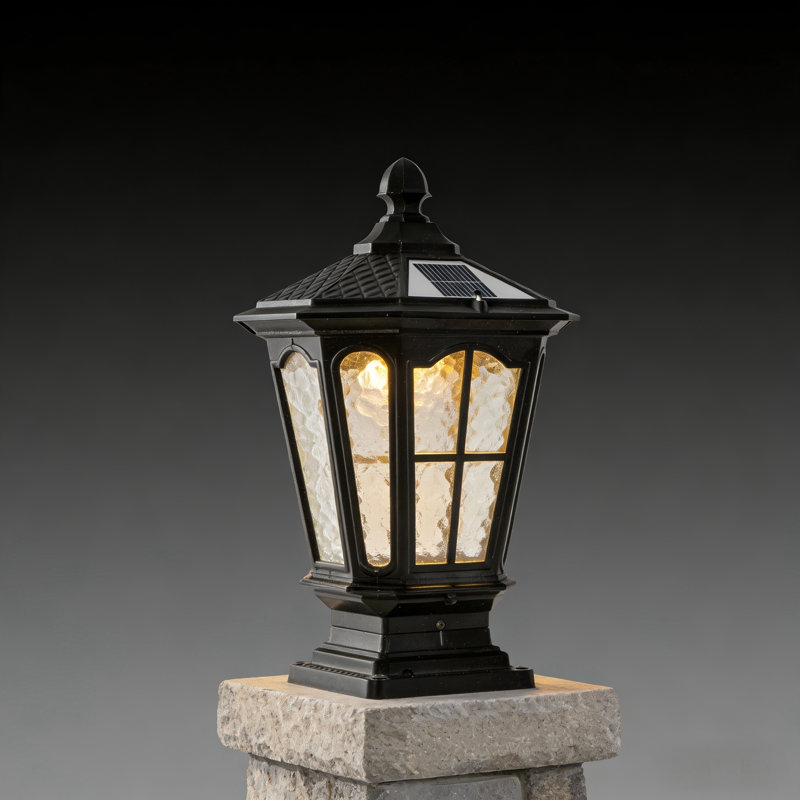Lampadaire de jardin extérieur en aluminium noir
