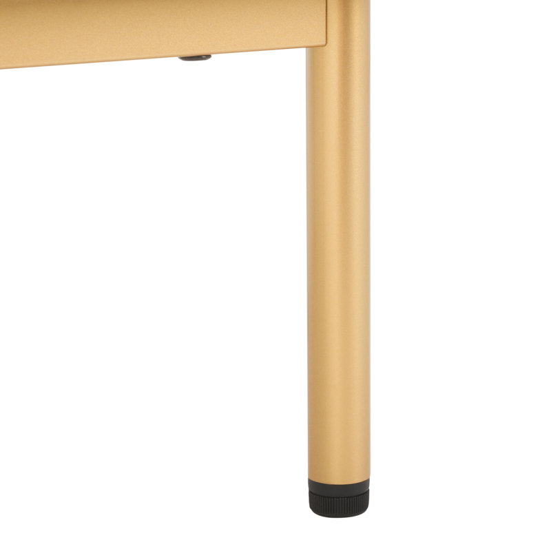 Casmira 21.65'' W Nightstand, Bleached White/Gold