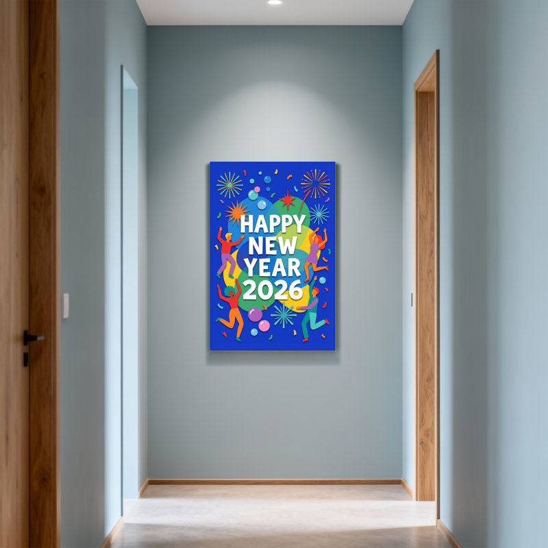 Fashion Happy New Year 2026 Celebration Design, H 30 po x l 20 po