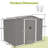 8X6 Ft Outdoor Tool Storage Shed With Metal Foundation & Lockable Doors,  All Weather Metal Sheds For Garden, Patio, Backyard, Lawn, Gray-121499146