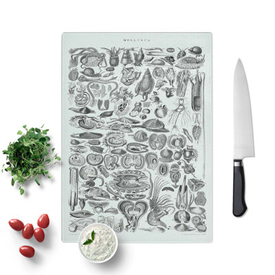 Tempered Glass Study of Mollusc Shells Lx by Oliver Goldsmith Chopping Board