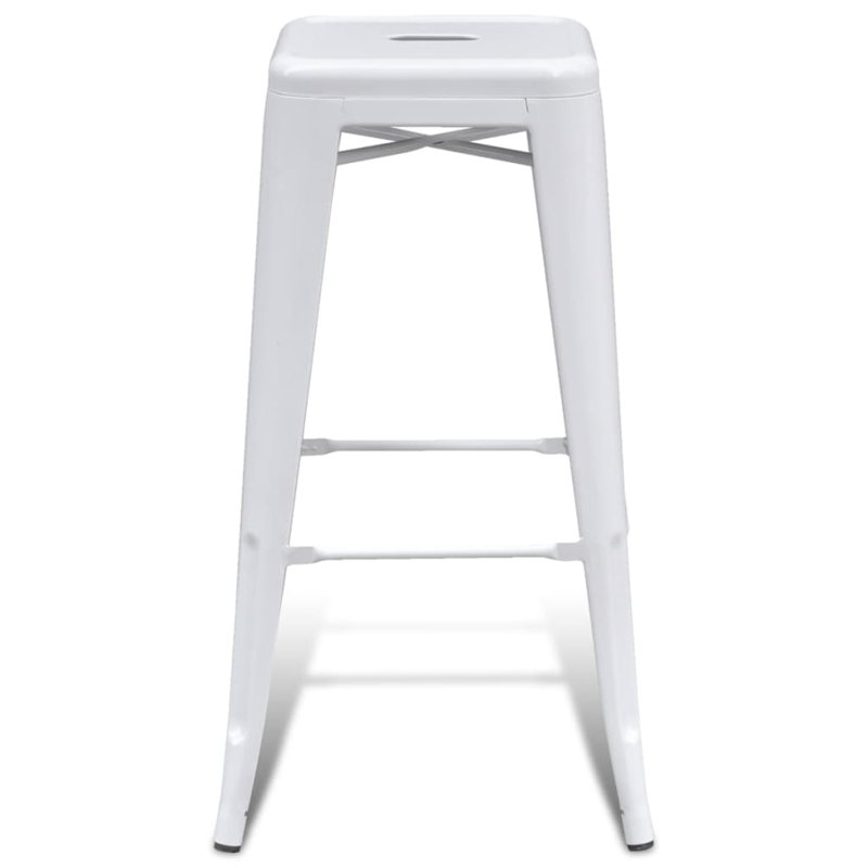 Hullinger Counter Stool with Metal Frame, White