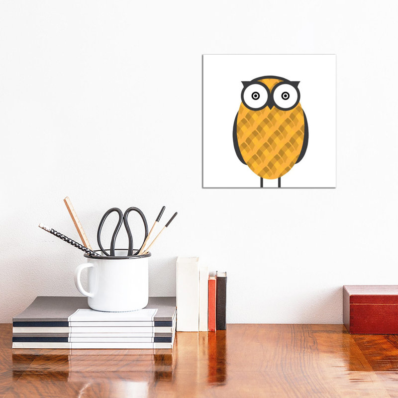 Owl Orange by 5by5collective - Wrapped Canvas Gallery-Wrapped Canvas Giclée, 30.48cm H x 30.48cm W