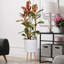 Concrete Effect Cylinder Round Planter on Hardwood Legs, Round Indoor Plant Pot Stand for Indoor Plants, Indoor Flower Pot with Plaited Pattern-703551393-703551395