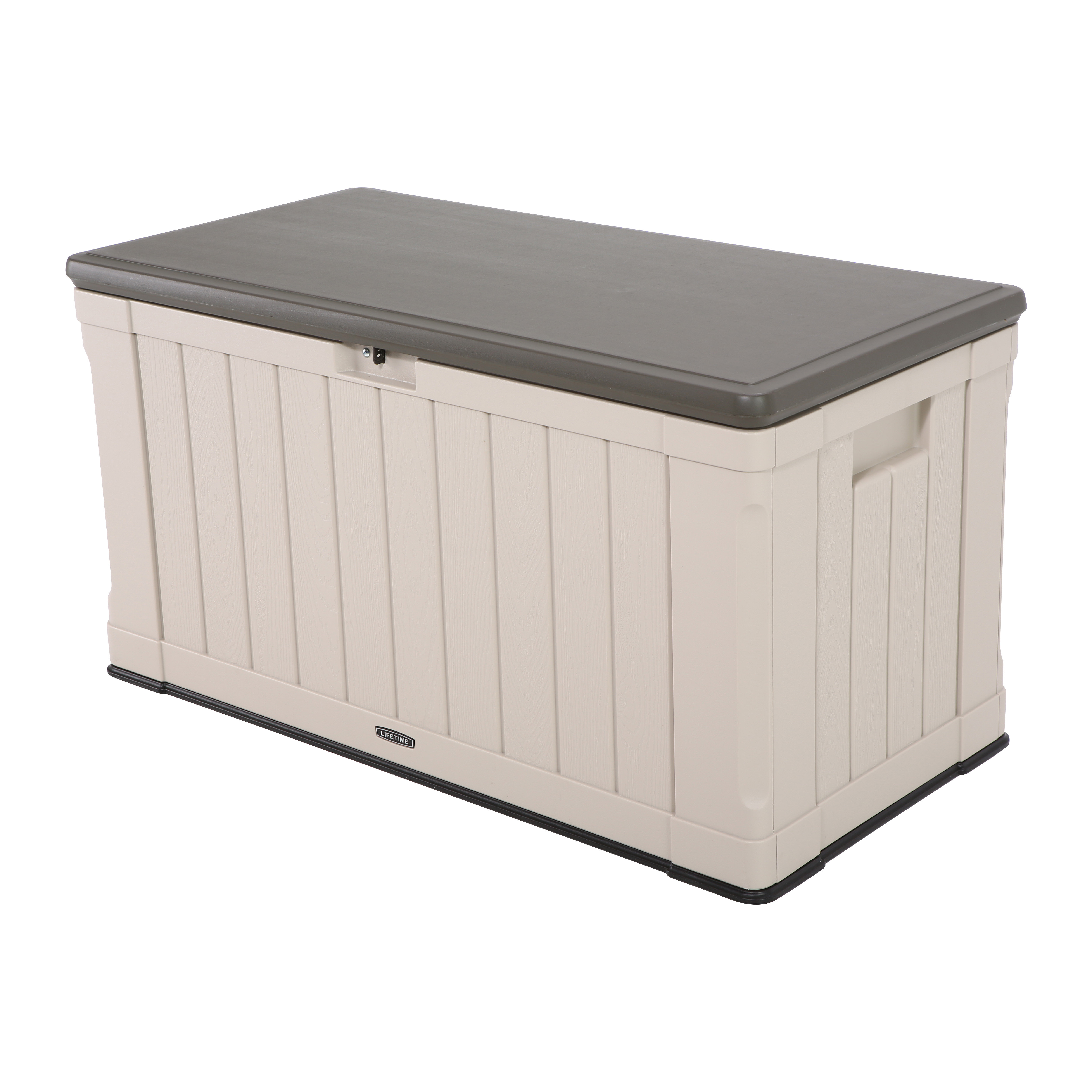 Rubbermaid 120 Gallons Water Resistant Plastic Lockable Deck Box in Brown &  Reviews