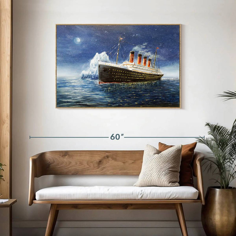 Titanic, Cadre flottant en bois naturel, 43 po x 29 po