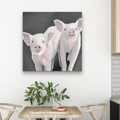 Two little piglets - 32"x32" art on canvas