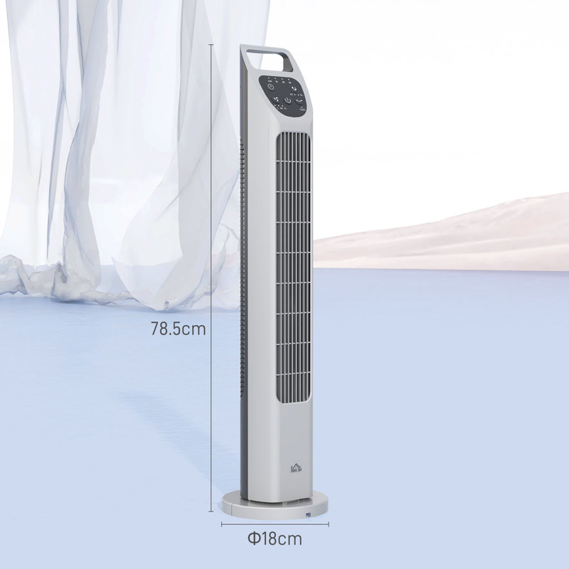 HOMCOM 78.5cm Oscillating Tower Fan Fan, Silver