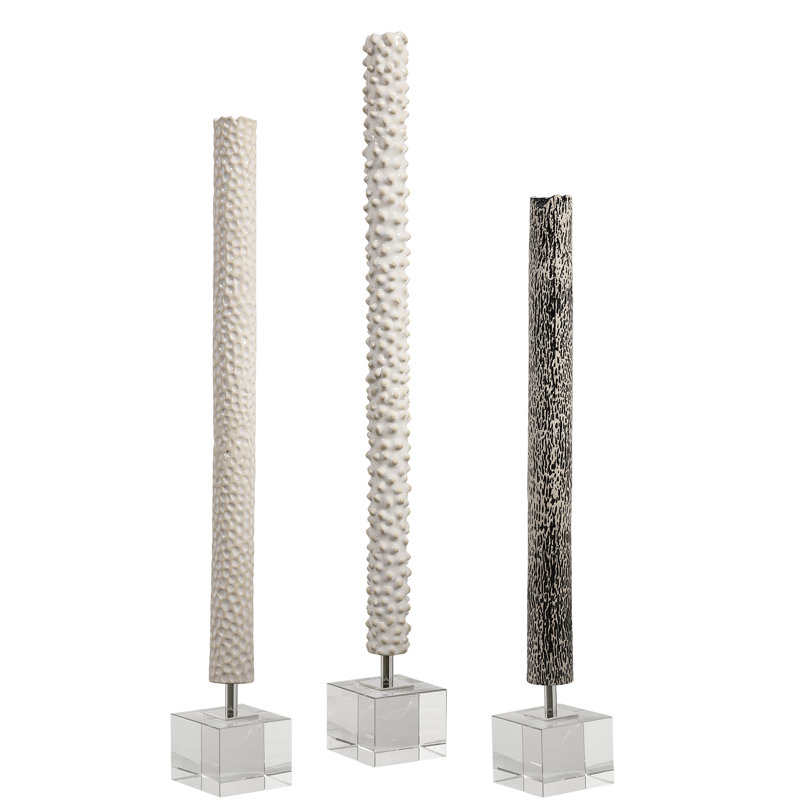 Ensemble de sculptures cylindriques 3 pièces makira Stagg