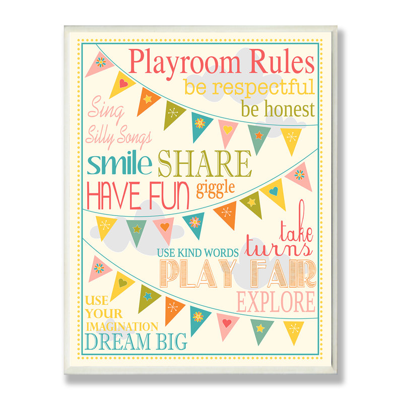 «Playroom Rules», art encadré, H 13 po x l 19 po, Plaque murale