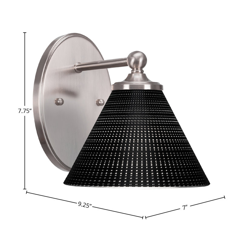 Aitkens Wall Sconce Shown With 7" Black Matrix Glass, Brushed Nickel