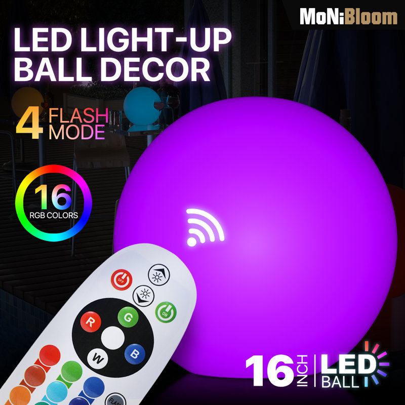 16-Inch Multicolor LED Sphere Mood Light with Remote