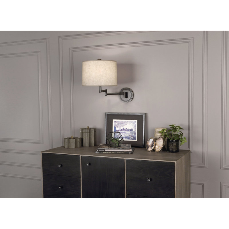 Sofia 1 - Light Swing Arm, Heather Linen, Deep Patina Bronze