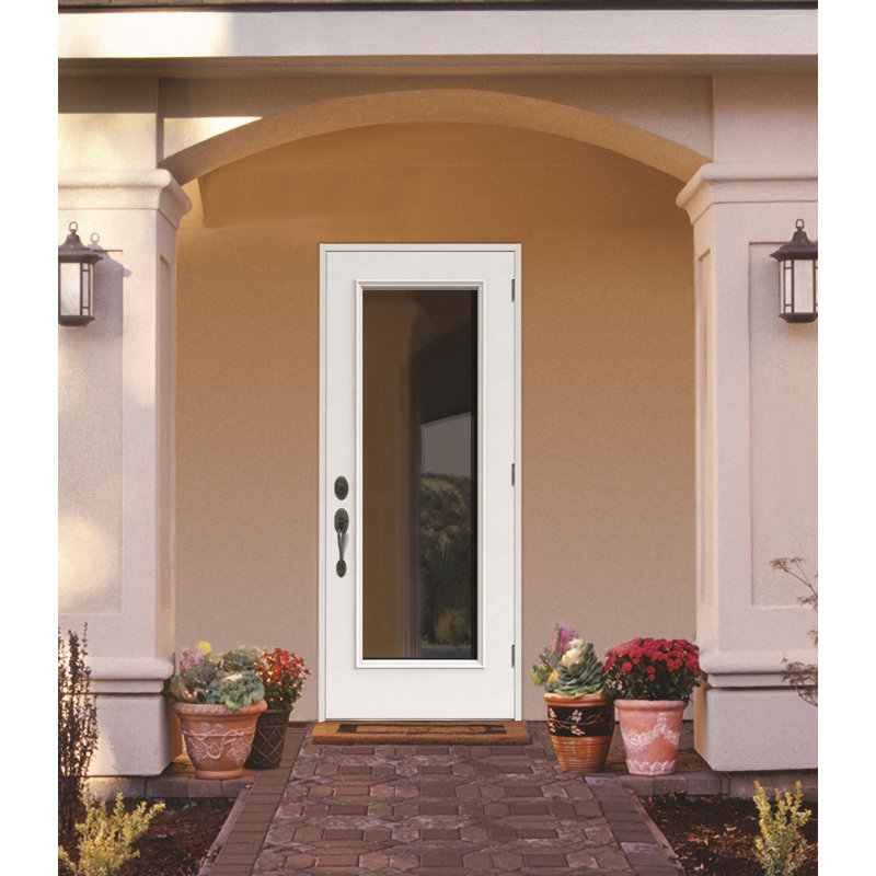 Porte d'entrée avant en verre transparent, H 80 po x l 32 po x P 1,75po, 4,56 po, S'ouvre à gauche vers l'extérieur