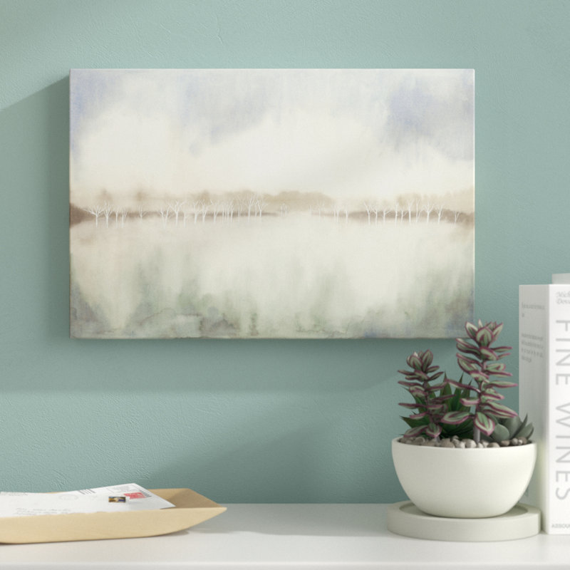«Mid Morning Mist I» par Grace Popp - peinture sur toile tendue, H 12 po x l 18 po