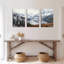 «Snowy Mountain Reflection», impression sur toile tendue sur toile (ensemble de 3)-1562405143