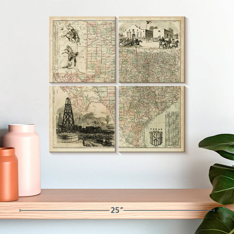 Aliaz Map Of Texas, 18" H x 18" W