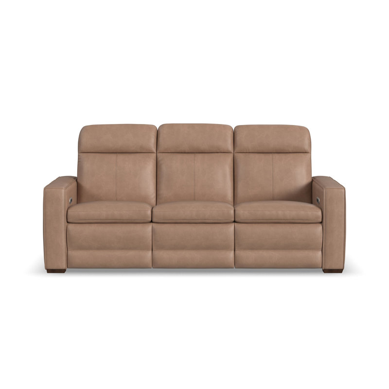 Canapé inclinable électrique avec console Windsor, appuis-tête électriques, lombaire Windsor, Tanné