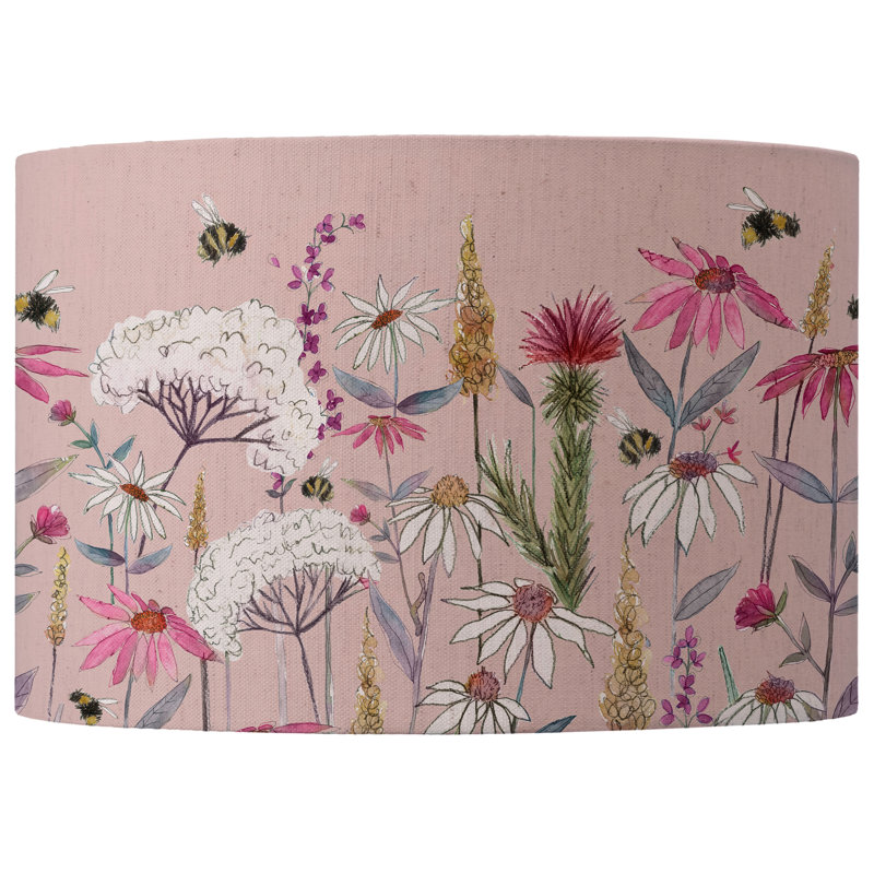 Cotton Round Lamp Shade, Pink, 21cm H x 30cm W x 30cm