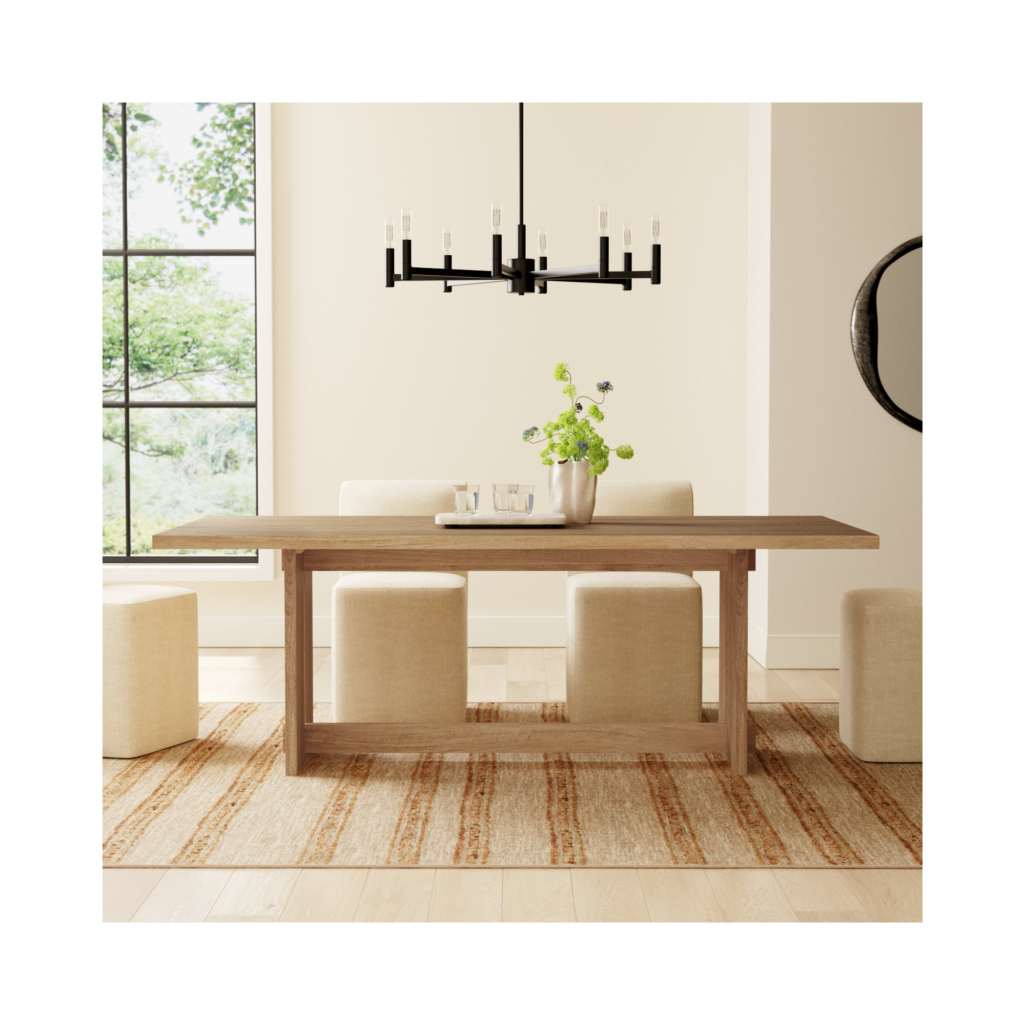 Dalina 84'' Dining Table, Natural Brown