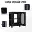 Meuble-lavabo de 20 po avec lavabo, meuble-lavabo avec tablette à deux niveaux, tablette réglable, bois massif et panneau de fibres à densité moyenne, noir-720016885