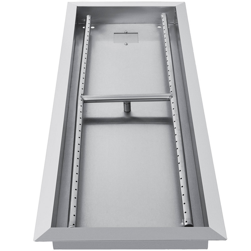 Altina Stainless Steel Propane Table Fire Pit, 2" H x 32.5" W x 12.5" D