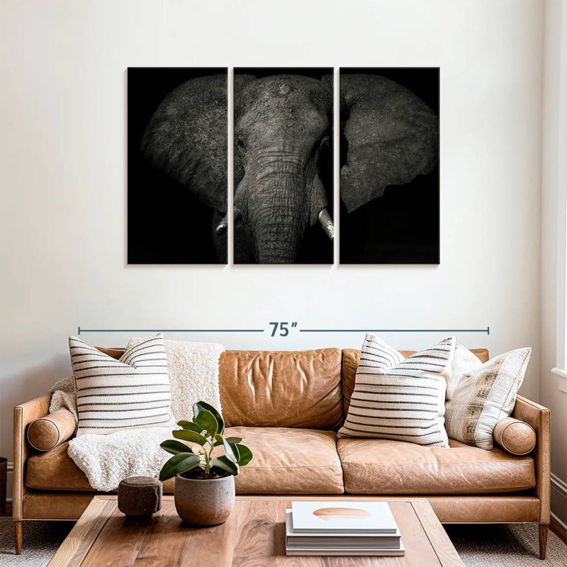Monochrome Elephant, 36" H x 57" W