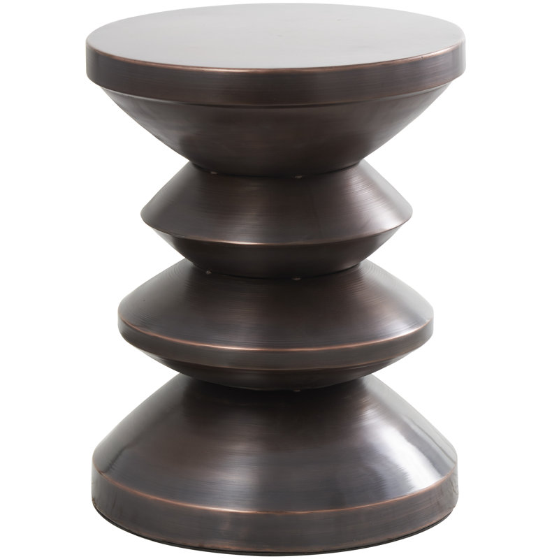 Table d'appoint Belana, Cuivre, H 18,25 po x l 14,3 po x P 14,1 po