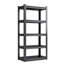 Étagère de garage à 5 niveaux H 63 po, étagères réglables robustes en métal 2000 lb pour le garage, la chambre à coucher, le salon, étagères noires H 63 po, rangement