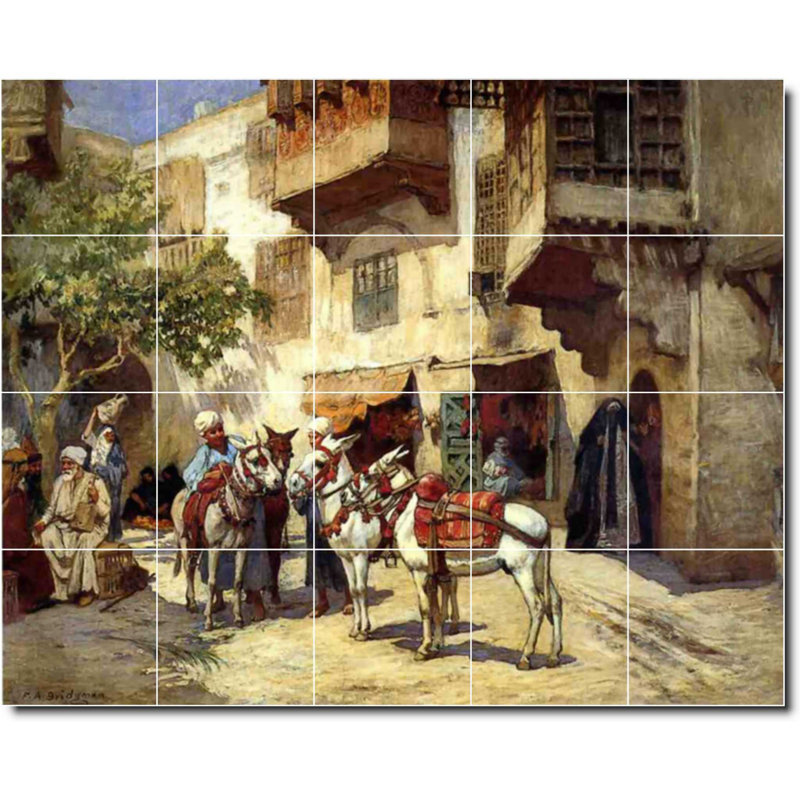 Carreau de céramique décorative 36 po x 24 po 6 po x 6 po, Cheval 01081