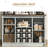 Abrianna Coffee Bar with 3-Tier Storage, 67" Coffee Bar Cabinet-294042127