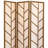 Walnut and Linen Foldable 3-Panel Screen