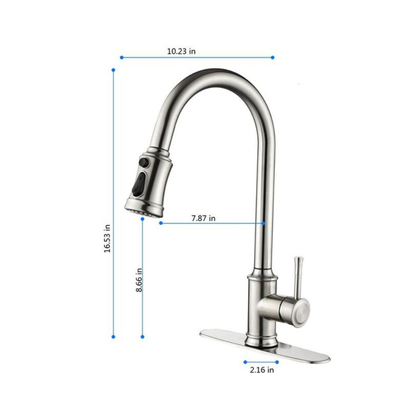 Maxbrass Pull Down Touch Kitchen Faucet, Brushed Nickel