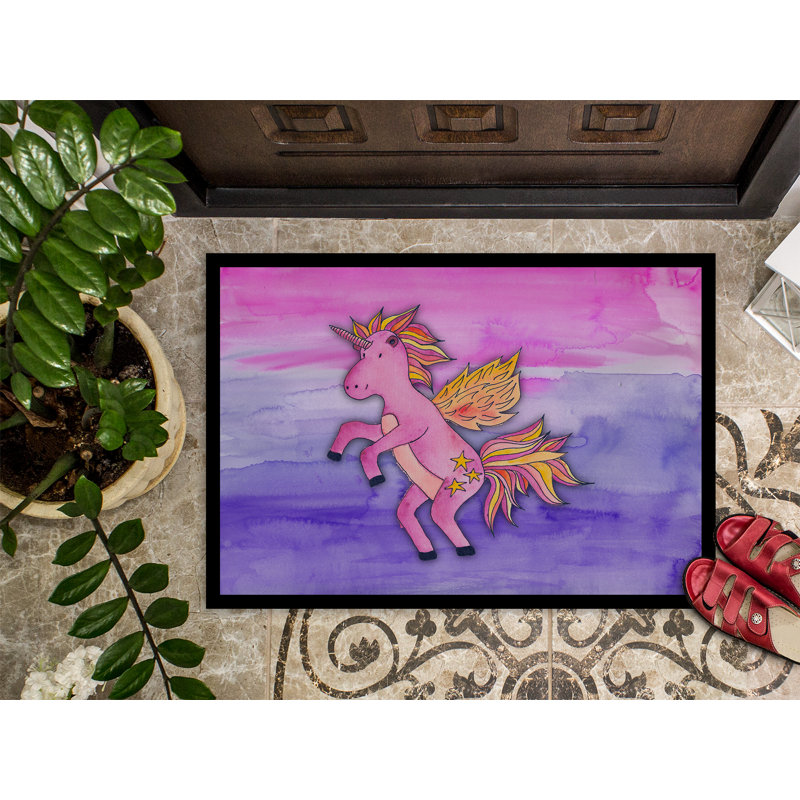 Zelma Non-Slip Outdoor Doormat, 0.25" H x 27" W x 18" D