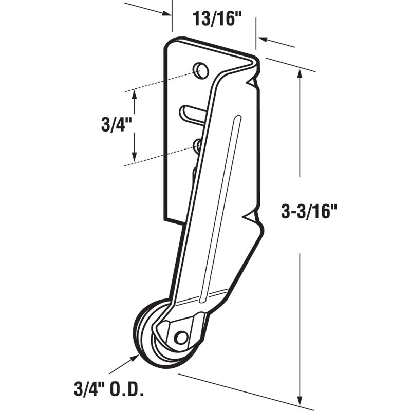 Prime-Line 3/4 in., Steel, Drawer Track Roller with Nylon Roller