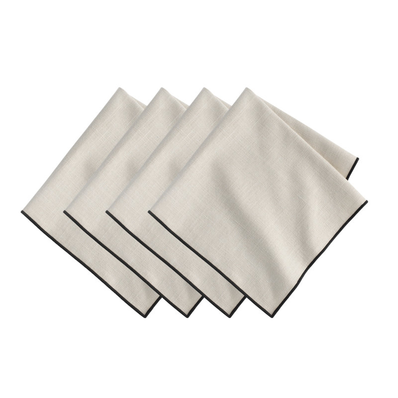 Manufacture Rock Merrow Stitch Cotton Napkin, Taupe