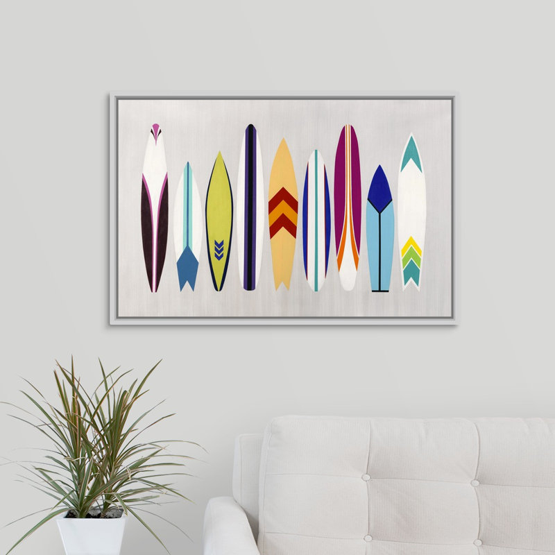 « surf on through », impression sur toile, H 21,7 po x l 31,7 po x p 1,75 po, Cadre flottant blanc