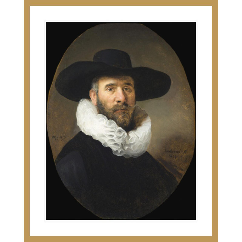 Portrait de Dirck Jansz Pesser par Rembrandt van Rijn - Estampe numérique encadrée, H 41,5 po x l 33,26 po