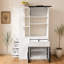 Armoire de rangement avec espace de rangement multifonctionnel, organisateur d'entrée en bois moderne-133654293